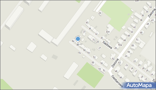 Koszalin, Gerberowa, 60, mapa Koszalina