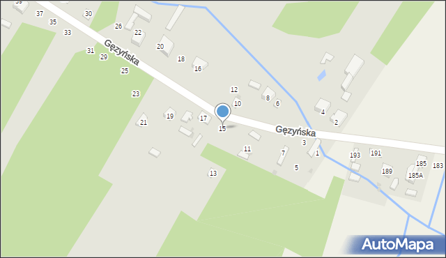 Koziegłowy, Gęzyńska, 15, mapa Koziegłowy