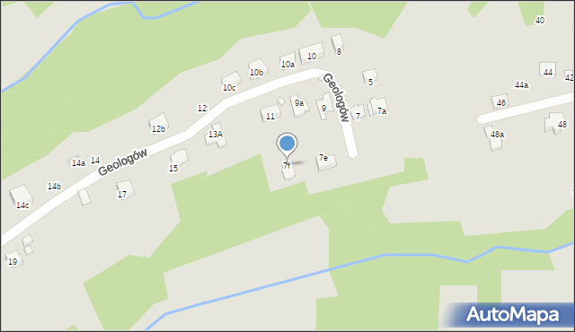 Kraków, Geologów, 7f, mapa Krakowa