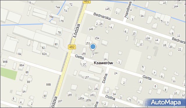 Ksawerów, Getta, 1, mapa Ksawerów