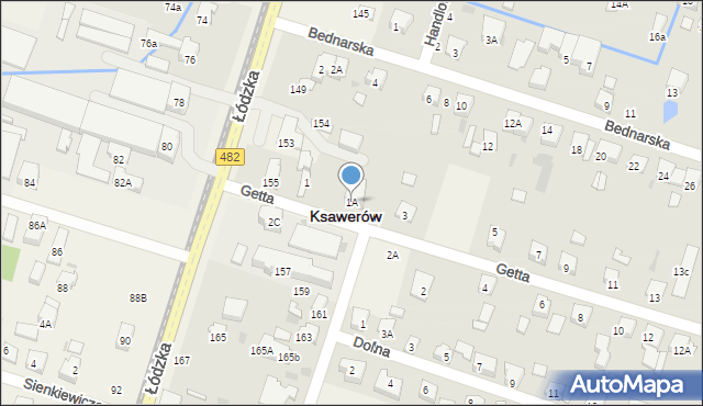 Ksawerów, Getta, 1A, mapa Ksawerów