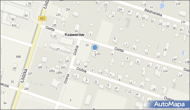 Ksawerów, Getta, 2, mapa Ksawerów