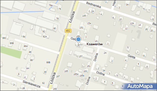 Ksawerów, Getta, 2C, mapa Ksawerów