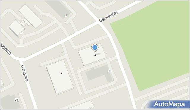 Leszno, Geodetów, 4, mapa Leszno