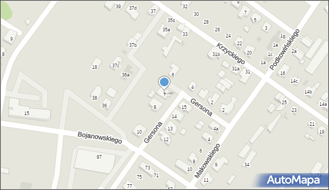 Leszno, Gersona Wojciecha, 7, mapa Leszno