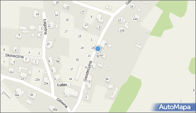 Lubin, Geodezyjna, 8, mapa Lubin
