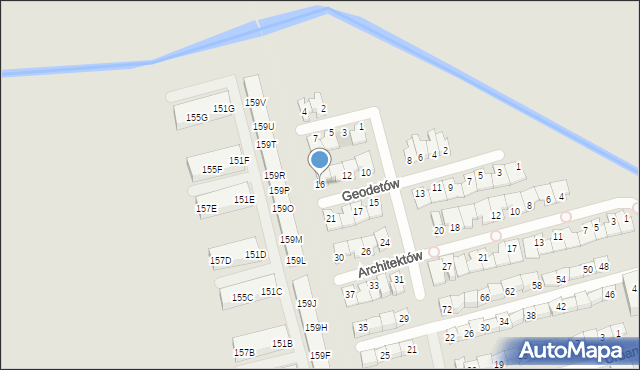 Marki, Geodetów, 16, mapa Marki