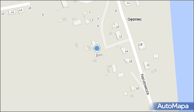 Nieszawa, Gęsiniec, 10, mapa Nieszawa