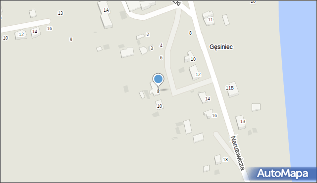 Nieszawa, Gęsiniec, 8, mapa Nieszawa