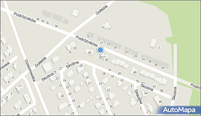 Ostrołęka, Geodetów, 37, mapa Ostrołęka