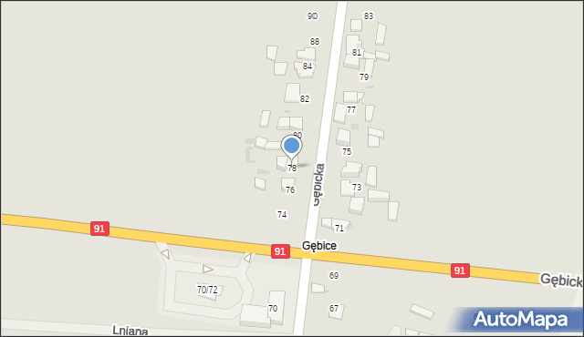 Ozorków, Gębicka, 78, mapa Ozorków