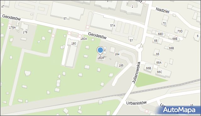 Piaseczno, Geodetów, 182A, mapa Piaseczno