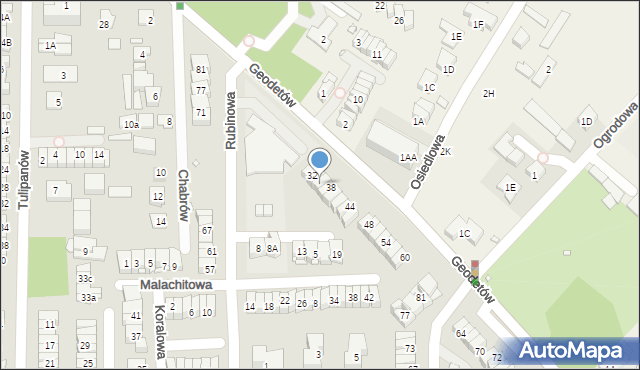 Piaseczno, Geodetów, 36, mapa Piaseczno