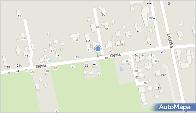 Piotrków Trybunalski, Gęsia, 9, mapa Piotrków Trybunalski