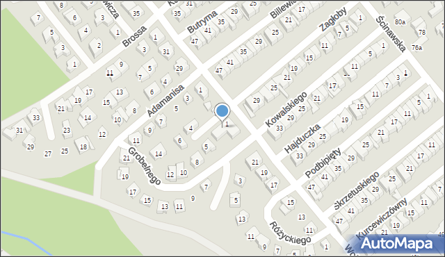 Poznań, Gerwela Czesława, 1/3, mapa Poznania