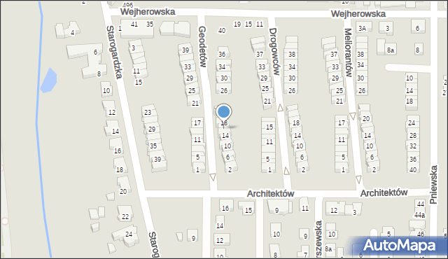 Poznań, Geodetów, 16, mapa Poznania