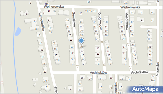 Poznań, Geodetów, 18, mapa Poznania