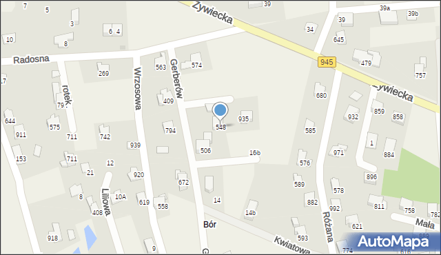 Rybarzowice, Gerberów, 548, mapa Rybarzowice