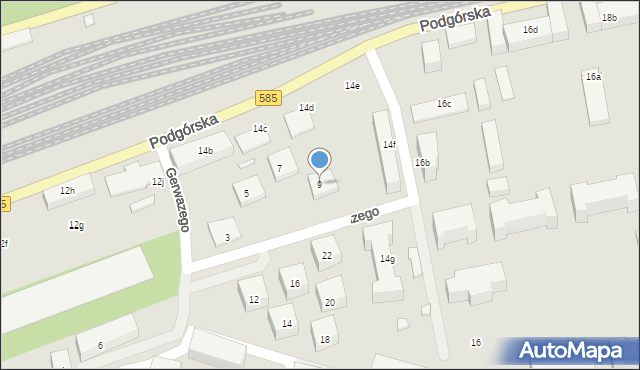 Toruń, Gerwazego, 9, mapa Torunia