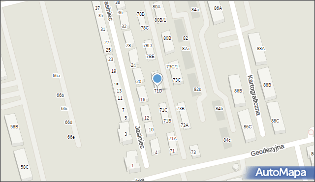 Warszawa, Geodezyjna, 71D, mapa Warszawy