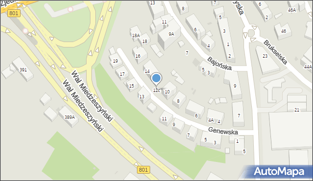 Warszawa, Genewska, 12c, mapa Warszawy