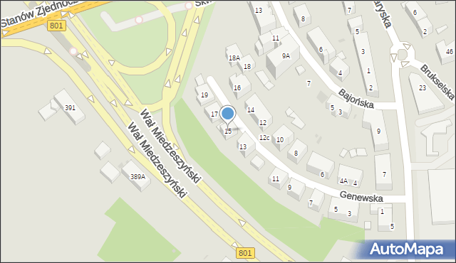 Warszawa, Genewska, 15, mapa Warszawy