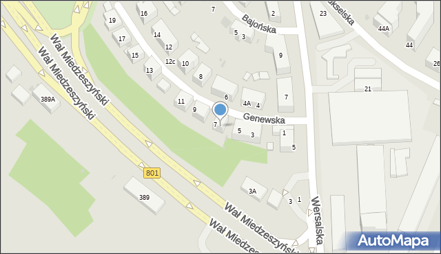 Warszawa, Genewska, 7A, mapa Warszawy