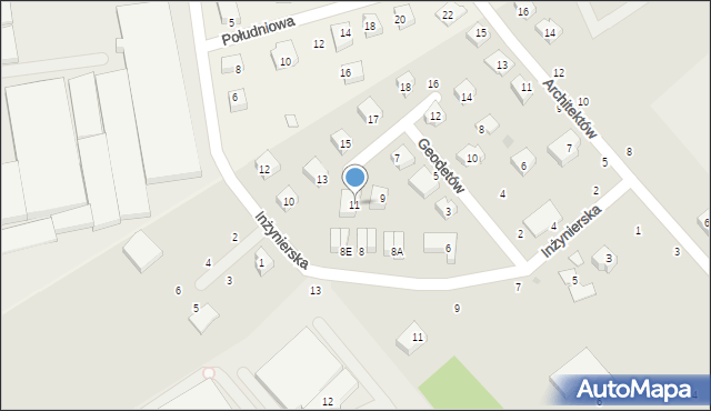 Wejherowo, Geodetów, 11, mapa Wejherowo