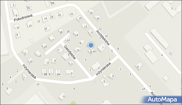 Wejherowo, Geodetów, 6, mapa Wejherowo