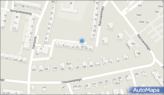 Wrocław, Gersona Wojciecha, 17, mapa Wrocławia