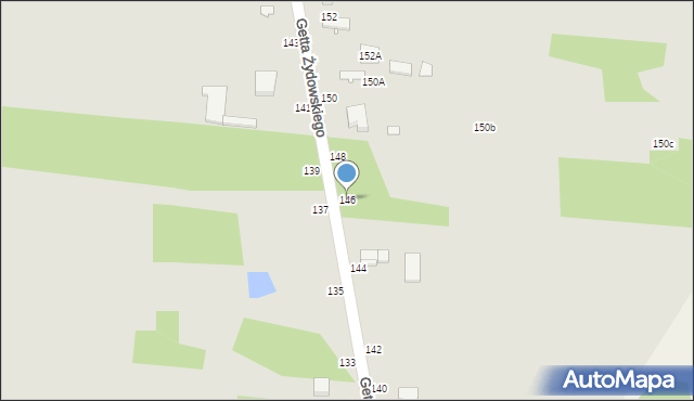 Zduńska Wola, Getta Żydowskiego, 146, mapa Zduńska Wola