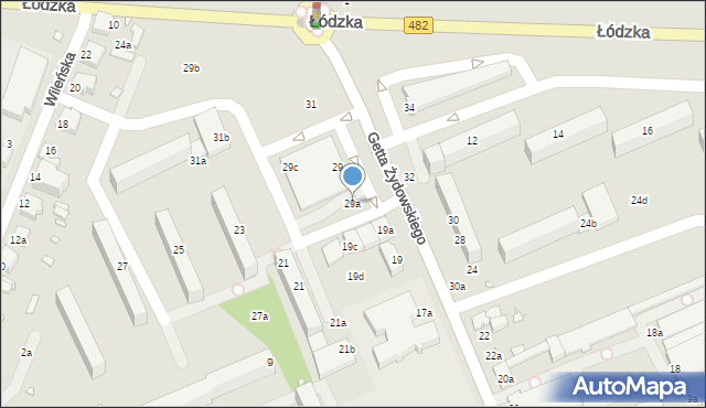Zduńska Wola, Getta Żydowskiego, 29a, mapa Zduńska Wola