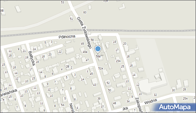 Zduńska Wola, Getta Żydowskiego, 54a, mapa Zduńska Wola