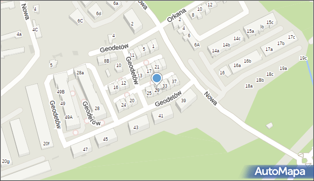 Zielona Góra, Geodetów, 29, mapa Zielona Góra