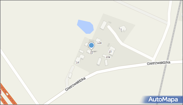 Bartąg, Gietrzwałdzka, 12, mapa Bartąg