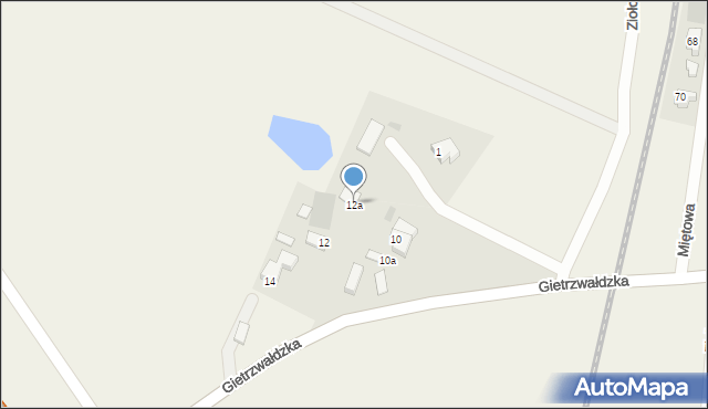 Bartąg, Gietrzwałdzka, 12a, mapa Bartąg