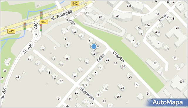 Bielsko-Biała, Gilów, 4, mapa Bielsko-Białej
