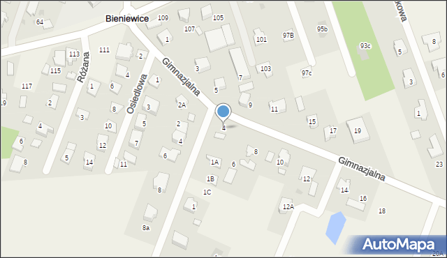 Bieniewice, Gimnazjalna, 4, mapa Bieniewice