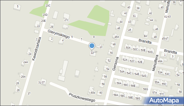 Częstochowa, Gierymskiego Aleksandra, 12, mapa Częstochowy