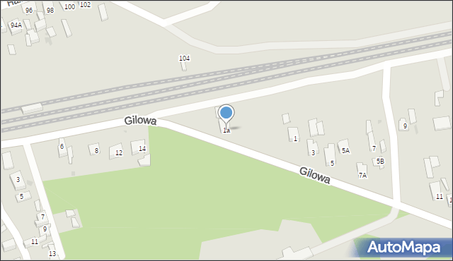 Dąbrowa Górnicza, Gilowa, 1a, mapa Dąbrowa Górnicza