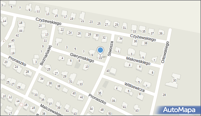 Działdowo, Gierymskiego Maksymiliana, 11, mapa Działdowo