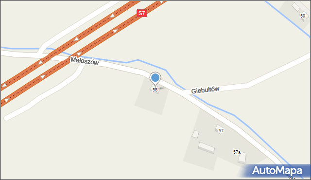 Giebułtów, Giebułtów, 58, mapa Giebułtów