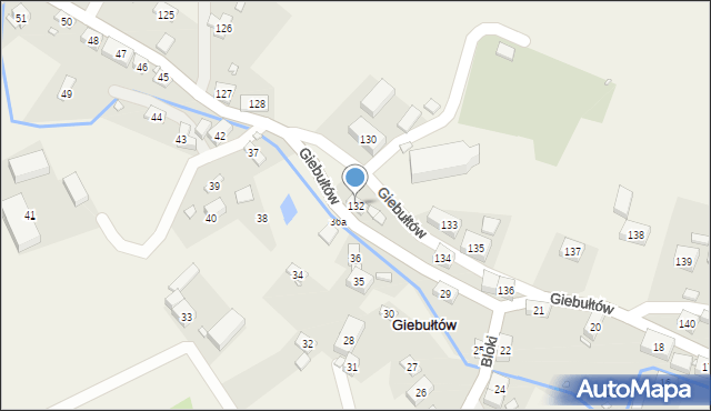 Giebułtów, Giebułtów, 132, mapa Giebułtów