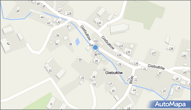 Giebułtów, Giebułtów, 36, mapa Giebułtów