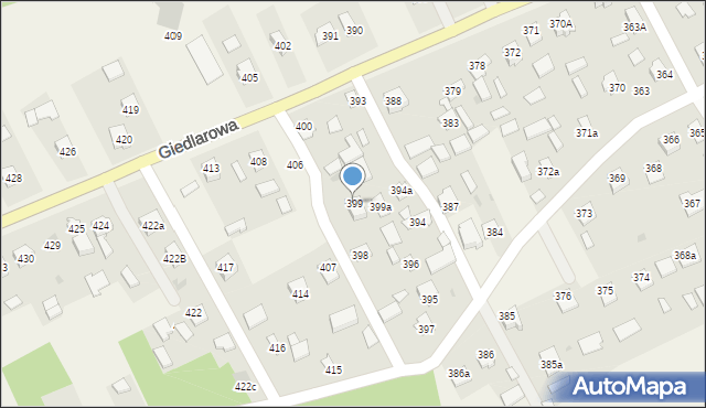 Giedlarowa, Giedlarowa, 399, mapa Giedlarowa