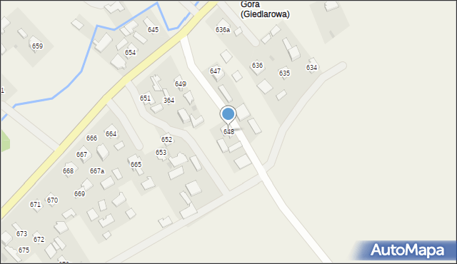 Giedlarowa, Giedlarowa, 648, mapa Giedlarowa