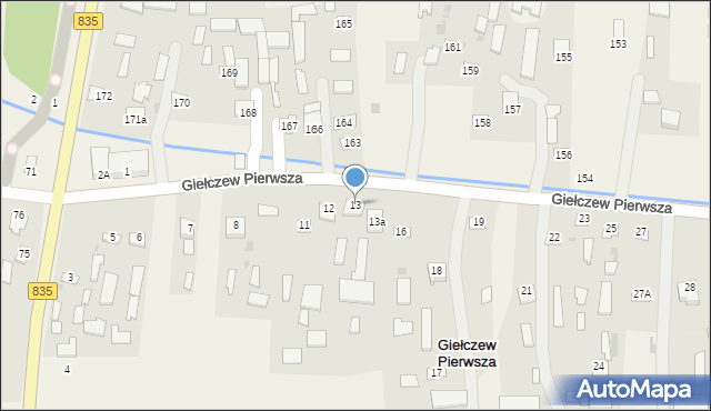 Giełczew, Giełczew, 13, mapa Giełczew