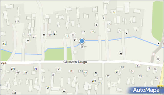 Giełczew, Giełczew Druga, 13, mapa Giełczew