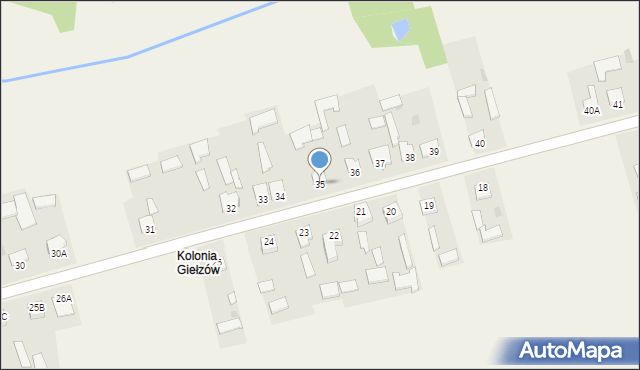 Giełzów, Giełzów, 35, mapa Giełzów