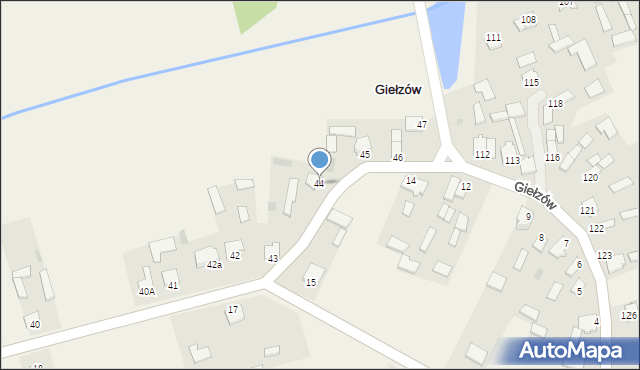 Giełzów, Giełzów, 44, mapa Giełzów